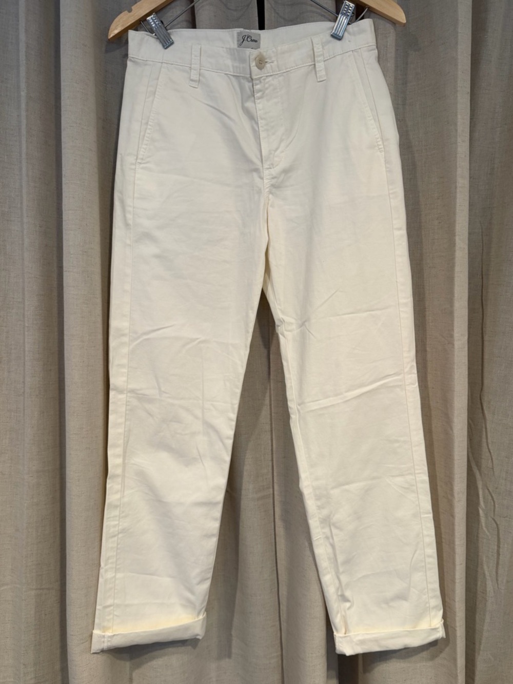J. Crew Off-White Slouchy Boyfriend Chino Cotton Pants 25T